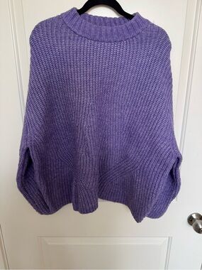 Eloquii Lavender Chunky Knit Turtleneck Sweater